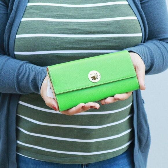 NEW Kate Spade Cyndy Grand Street Long Continental Wallet Fresh Green - Picture 1 of 7